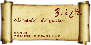 Zámbó Ágoston névjegykártya